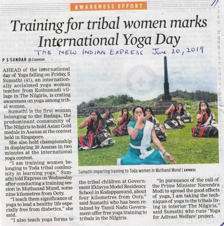 The New Indian Express — Training for tribal women marks International Yoga Day